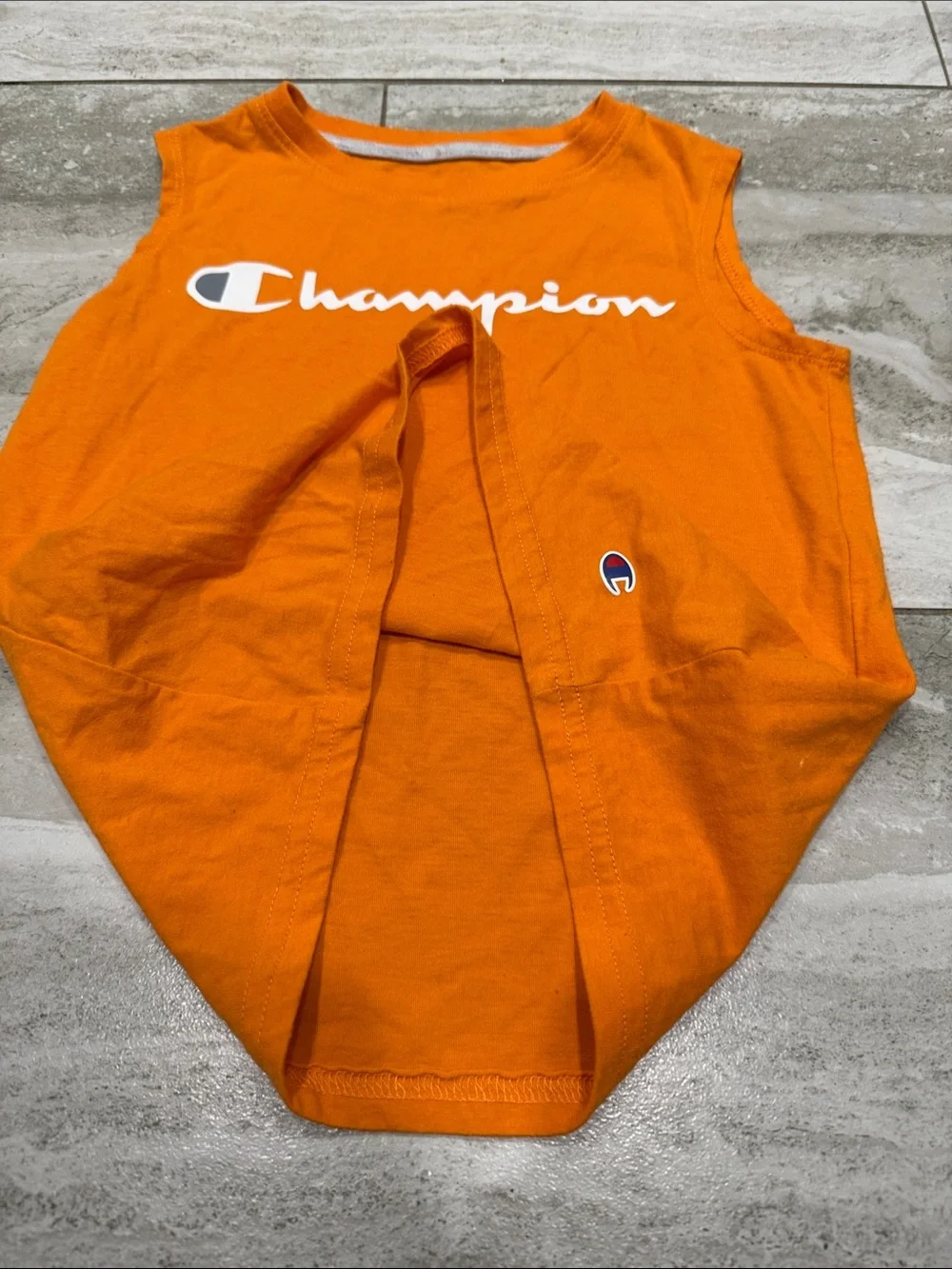 Champion Orange Boys' Tank with White Logo